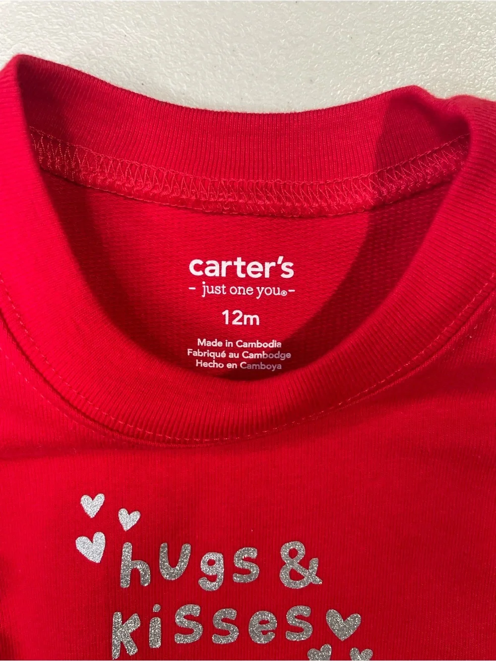 NWOT Carter's 12 Month Red 'Hugs & Kisses' Tulle Dress